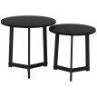 Produit Laral lot de 2 tables basses rondes empilables métal MDF noir