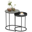 Table de salon Perea tables gigognes design plateau métal gris