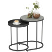 Table de salon Perea tables gigognes design plateau métal gris