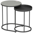 Table de salon Perea tables gigognes design plateau métal gris