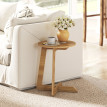 Peranio Table d'appoint C ronde gain de place naturel