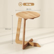 Peranio Table d'appoint C ronde gain de place naturel