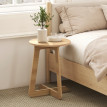 Peranio Table d'appoint C ronde gain de place naturel