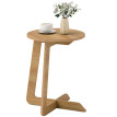 Peranio Table d'appoint C ronde gain de place naturel