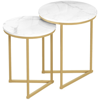 Table d'appoint Montisen effet marbre doré