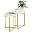 Table d'appoint Montisen effet marbre doré