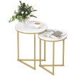 Table d'appoint Montisen effet marbre doré