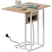 Table d'appoint Maranova plateau rabattable charge intégrée blanc naturel