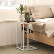 Table d'appoint Maranova plateau rabattable charge intégrée blanc naturel