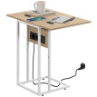 Table d'appoint Maranova plateau rabattable charge intégrée blanc naturel