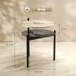 Table d'appoint Alon ronde étagère verre chêne