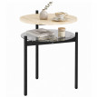 Table d'appoint Alon ronde étagère verre chêne