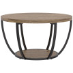 Table basse Daras ronde 2 niveaux salon marron noir