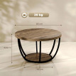 Table basse Daras ronde 2 niveaux salon marron noir