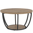 Table basse Daras ronde 2 niveaux salon marron noir