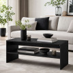 Table basse Orarria moderne à 2 niveaux avec rangement Noir