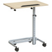 Table d'appoint Larea réglable sur roulettes bois métal chêne