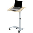 Table d'appoint Larea réglable sur roulettes bois métal chêne