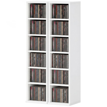 Salian rangement CD Blu Ray réglable blanc