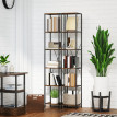 Enviven Bibliothèque 6 niveaux en acier brun rustique
