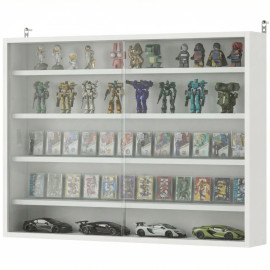 Vitrine murale Fela bois verre blanc