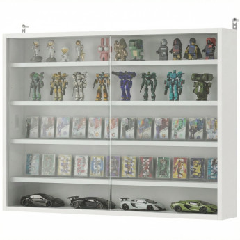 Vitrine murale Fela bois verre blanc