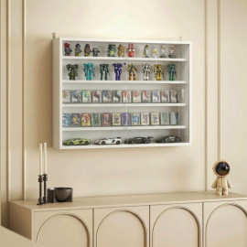 Vitrine murale Fela bois verre blanc