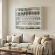 Vitrine murale Fela bois verre blanc
