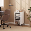 Étagère mobile Ylrio chariot 3 niveaux réglable blanc