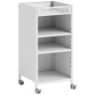 Étagère mobile Ylrio chariot 3 niveaux réglable blanc