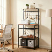 Toren étagère de rangement industrielle porte-bouteilles noyer