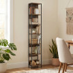Bibliothèque Amoea 6 étagères rangement vertical bois marron