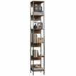 Bibliothèque Amoea 6 étagères rangement vertical bois marron