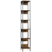 Bibliothèque Amoea 6 étagères rangement vertical bois marron