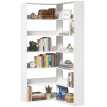 Bibliothèque d’angle Saler 7 niveaux en L blanc aspect bois