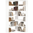 Bibliothèque d’angle Saler 7 niveaux en L blanc aspect bois