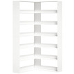 Bibliothèque d’angle Saler 7 niveaux en L blanc aspect bois