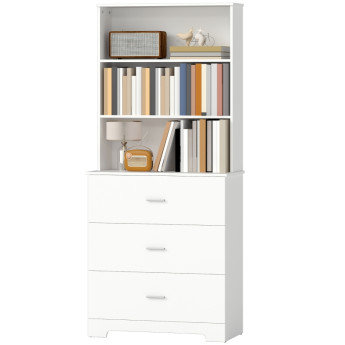 Bibliothèque Feliois rangement salon bureau blanc