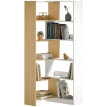Teranian Bibliothèque d’angle rotative 350° bois blanc