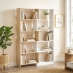 Teranian Bibliothèque d’angle rotative 350° bois blanc