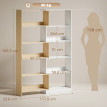 Teranian Bibliothèque d’angle rotative 350° bois blanc