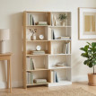 Teranian Bibliothèque d’angle rotative 350° bois blanc