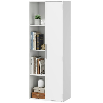 Bibliothèque Teria 4 niveaux étagères réglables armoire blanc