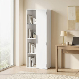 Bibliothèque Teria 4 niveaux étagères réglables armoire blanc