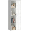 Bibliothèque Teria 4 niveaux étagères réglables armoire blanc