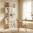 Bibliothèque Palot étagère design en S 5 niveaux rangement blanc