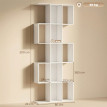 Bibliothèque Palot étagère design en S 5 niveaux rangement blanc