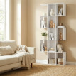 Bibliothèque Palot étagère design en S 5 niveaux rangement blanc