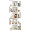 Bibliothèque Palot étagère design en S 5 niveaux rangement blanc