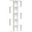 Bibliothèque Palot étagère design en S 5 niveaux rangement blanc